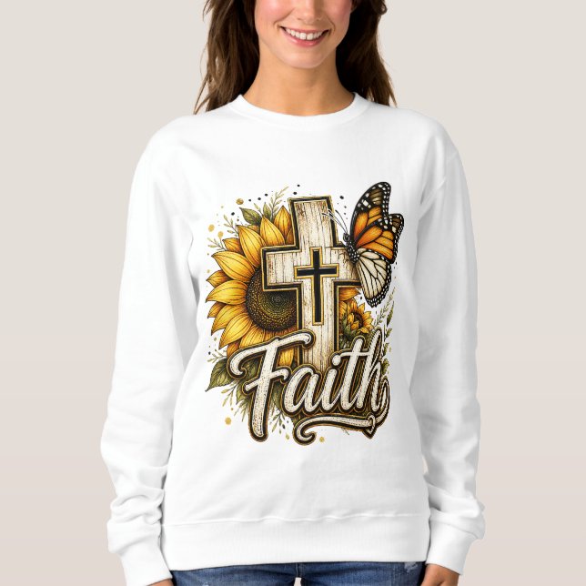 Sudadera Faith and Sunflowers (Anverso)