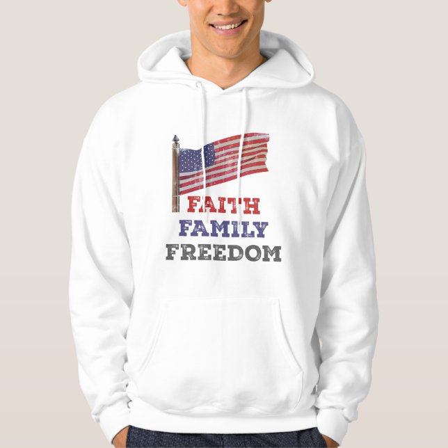 Sudadera Faith Family Freedom (Anverso)
