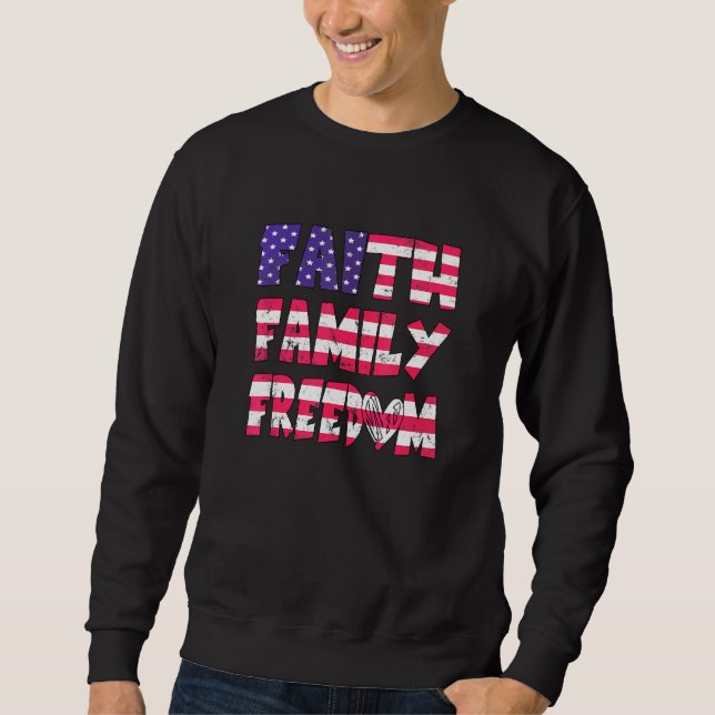 Sudadera Faith Family Freedom American Patriotic Christian (Anverso)