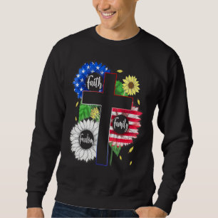 Sudadera Faith Family Freedom Patriotic Christian Cross Ame