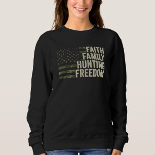 Sudadera Faith Family Hunting Freedom God Hunter Deer Camo