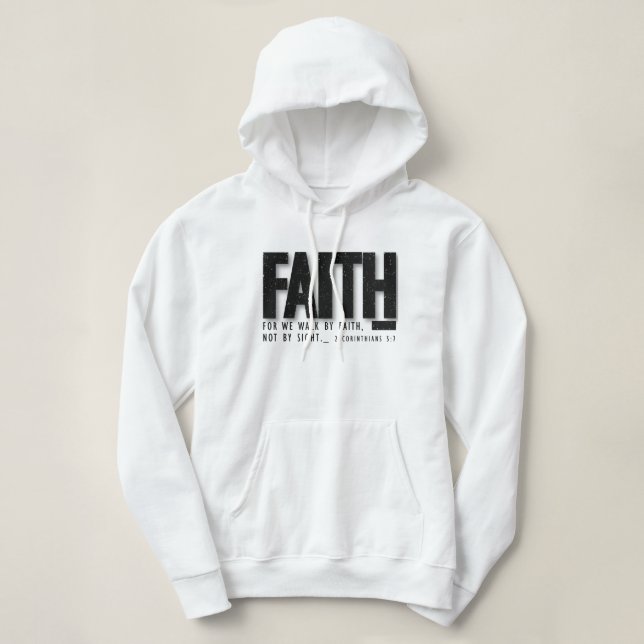 Sudadera Faith Hoodie Christian Sweatshirt con versión de l (Diseño del anverso)