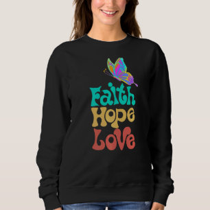 Sudadera Faith Hope ama la fe cristiana mariposa femenina