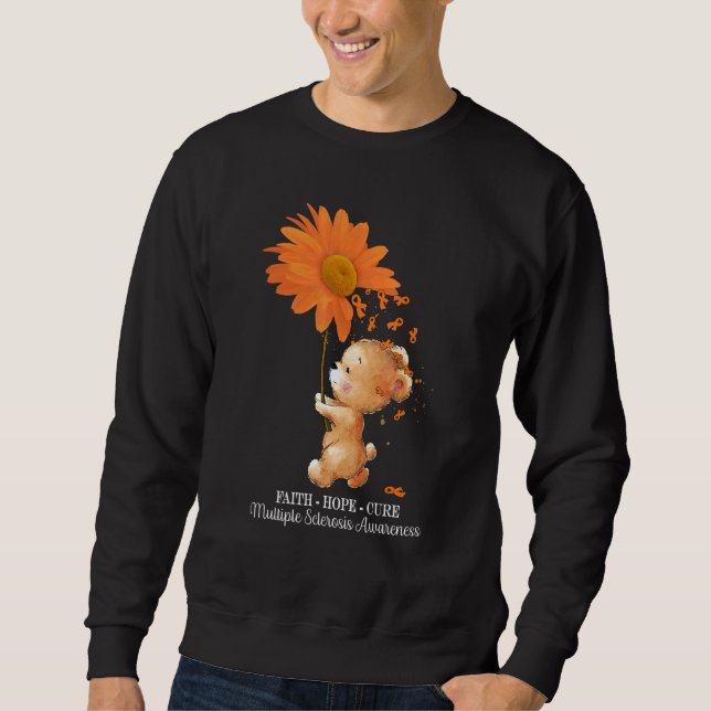 Sudadera Faith Hope Cure Naranja Esclerosis Múltiple (Anverso)