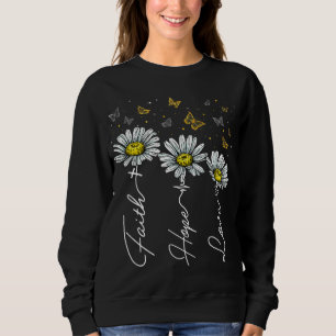 Sudadera Faith Hope Love Daisy Butterfly Jesus Christian Cl