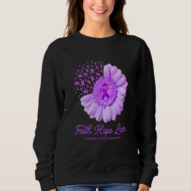 Sudadera Faith Hope Love Domestic Violence Awareness Flower (Anverso)