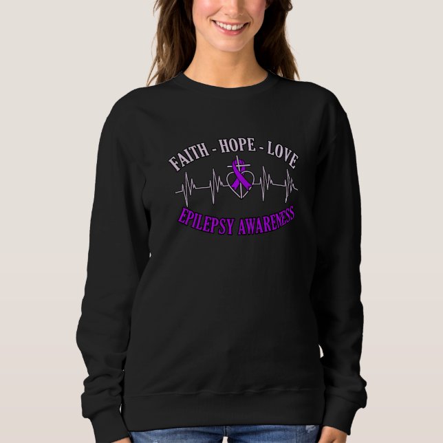 Sudadera Faith Hope Love Epilepsy Awareness Month Purple Gr (Anverso)