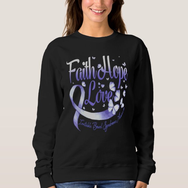 Sudadera Faith Hope Love Irritable Bowel Syndrome Awareness (Anverso)