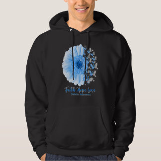 Sudadera Faith Hope Love Sunflower Butterfly Diabetes Aware