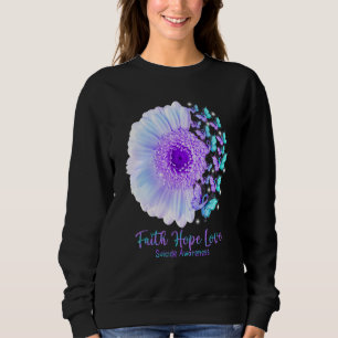 Sudadera Faith Hope Love Sunflower Butterfly Suicide Awaren