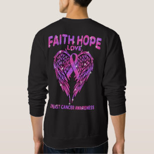 Sudadera Faith Hope Love Wings Conciencia sobre el cáncer d