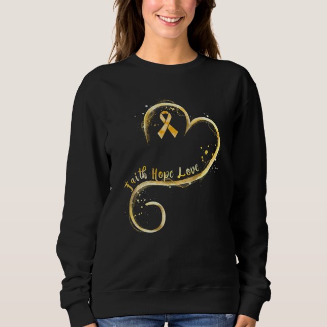 Sudadera Faith Hope Love Yellow Ribbon Endometriosis Awaren (Anverso)