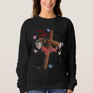 Sudadera Faith Jesus Cross Christian Way Maker Butterfly Fl
