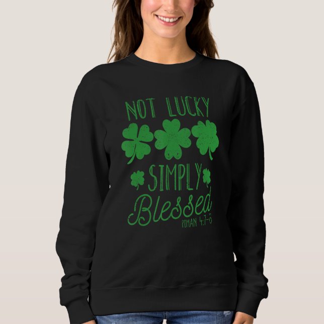 Sudadera Faith Shamrock Patricks Day Irish Not Lucky Simple (Anverso)