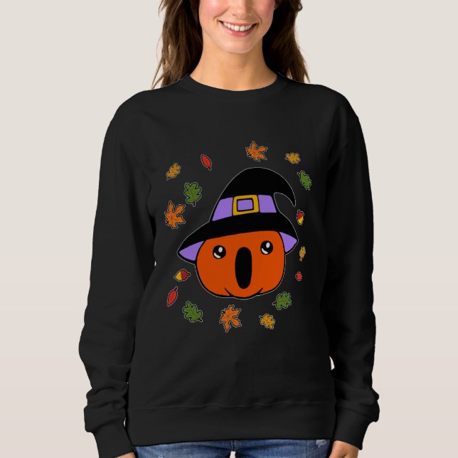 Sudadera Fall Autumn Pumpkin Witch Halloween Costume With L (Anverso)