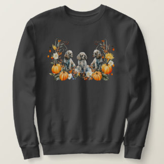 Sudadera Fall Fall Poodle Dog con diseño de calabazas