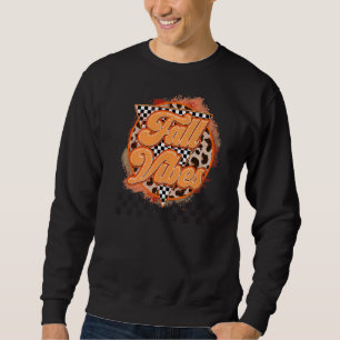 SUDADERA FALL VIBES CHECKERBOARD LEOPARD AUTUMN FALL SEASES