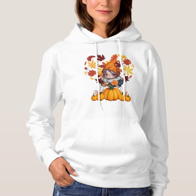 Sudadera Fall Vibes Gnome Pumpkin Heart Hello Otumt Vibes (Anverso)