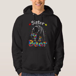 Sudadera Familia autista de hermana pequeña de oso autismo 