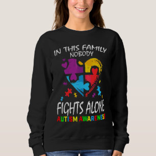 Sudadera Familia Azul Autismo Conciencia Rompecabezas Pieza