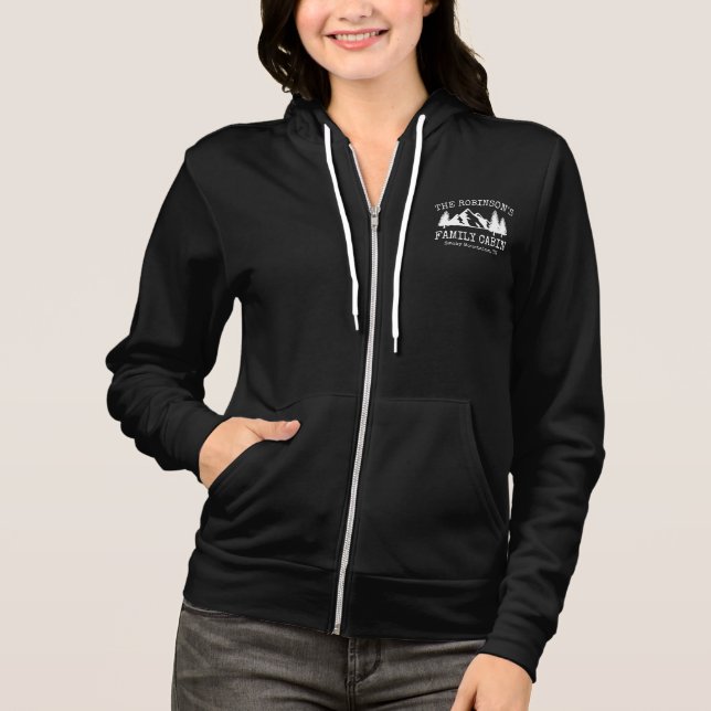 Sudadera Familia Cabina Árboles Rústicos Blancos Montañas Z (Anverso)