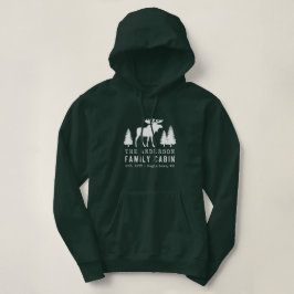 Sudadera Familia Cabina Rustic Moose Pine Trees Silhouette