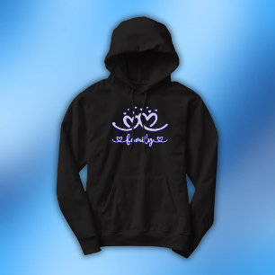 Sudadera Familia cardíaca simple en azul Hombres