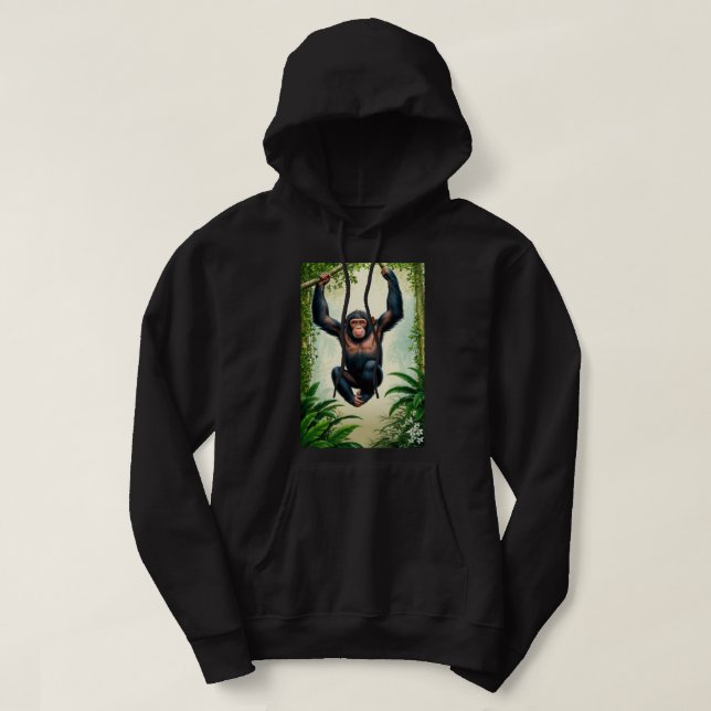 Sudadera Familia chimpancé juguetona en la base de los homb (Diseño del anverso)