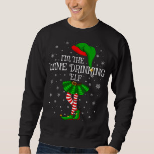 Sudadera Familia coincidente Yo soy el vino que bebe el Elf