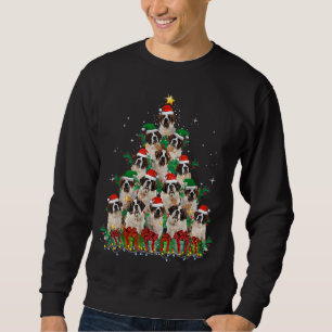 Sudadera Familia de árboles navideños de perro de San Berna