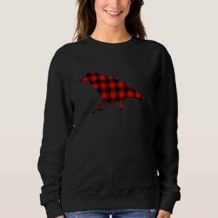 Sudadera Familia de Aves Raven Crow Red Buffalo Plaid