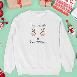 Sudadera Familia de Ciervos Navidad Minimalista Reno
