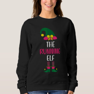 Sudadera Familia de Elfos Corriendo Grupo de Navidad Mujer