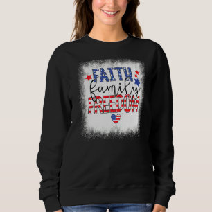 Sudadera Familia de fe blanqueada Libertad Estadounidense P