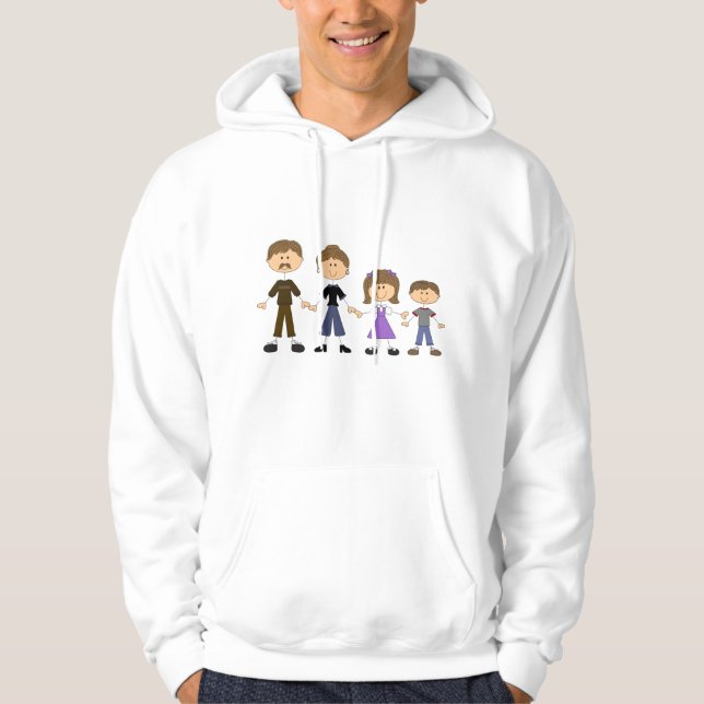 Sudadera Familia de imágenes de stick (Anverso)