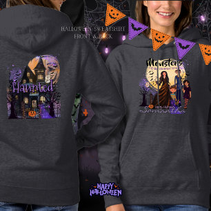 Sudadera Familia de Monstruos de la Casa Delantera y Atrás
