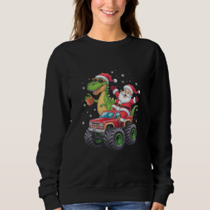 Sudadera Familia de Navidad Combinando Santa Camión Dinosau