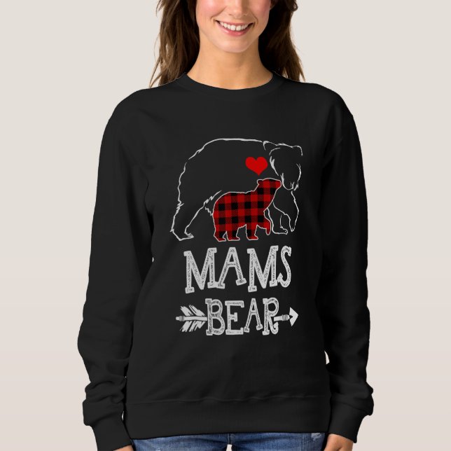 Sudadera Familia de Navidades Mams Bear Búfalo Plaid Pajama (Anverso)