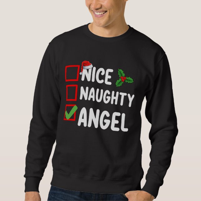Sudadera Familia de Navidades Naughty Angel List Holiday (Anverso)