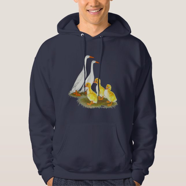 Sudadera Familia de patos corredores blancos (Anverso)