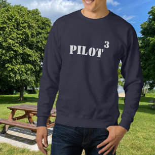Sudadera Familia de Piloto de 3 Cool Minimalista Aviación