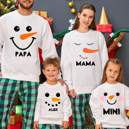 Sudadera Familia de Snowman de MAMA personalizada