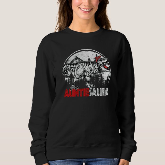 Sudadera Familia femenina Dinosaurio Rex tía Saurus (Anverso)