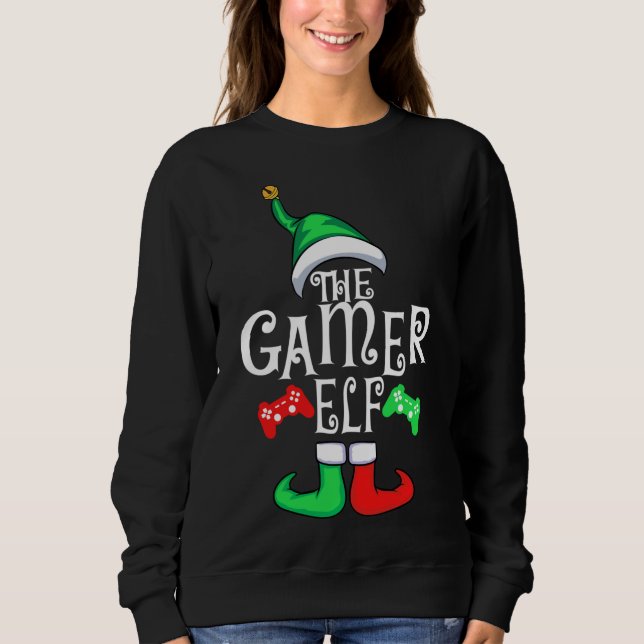 Sudadera Familia Gamer ELF Navidades coincidentes con Xmas  (Anverso)