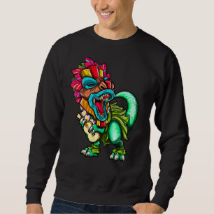 Sudadera Familia hawaiana de dinosaurios T Rex Aloha Tiki L
