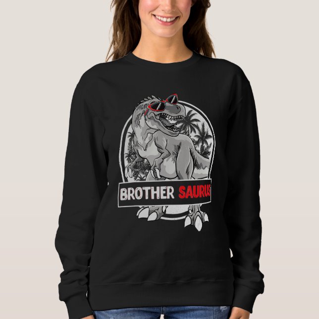 Sudadera Familia Hermano Hermano Saurus T Rex Dinosaur (Anverso)