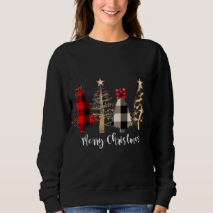 Sudadera Familia Merry Árboles navideños plaid Leopard