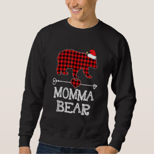 Sudadera Familia Pajama de oso mami de color rojo