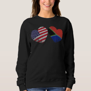 Sudadera Familia patriótica de bandera sudafricana de coraz