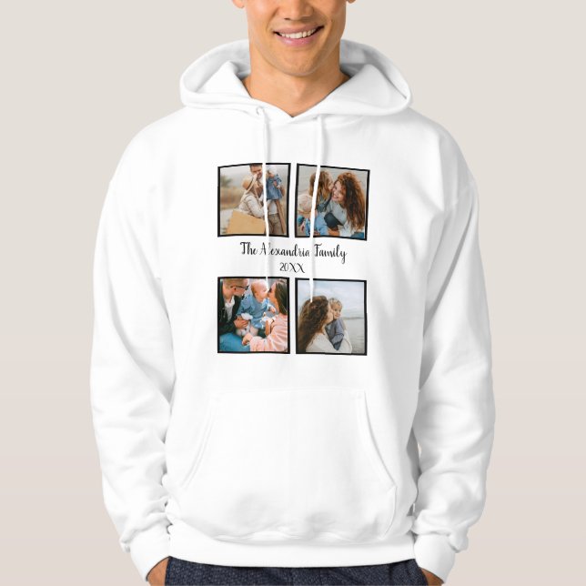 Sudadera Familia personalizada 4 plantilla de collage de fo (Anverso)